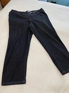 Eileen Fisher PO soft washed black crop jeans, no pockets , L - Picture 1 of 4