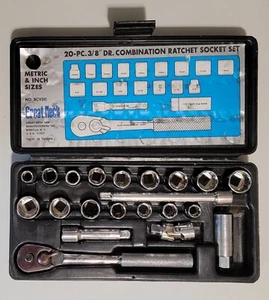Vintage Great Neck 3/8" Dr. Combination Rachet Socket Set Metric & Inches - Picture 1 of 5