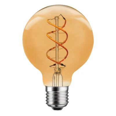NCC-LICHT LED Spiral Filament Rustic Globe G95 5W E27 Gold Chandelier Warm White DIMMABLE