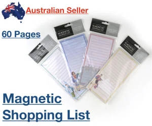 Magnetic Shopping List 60 pg Fridge Grocery Notepad Note Pads Slim Line Pad Shop - Picture 1 of 4