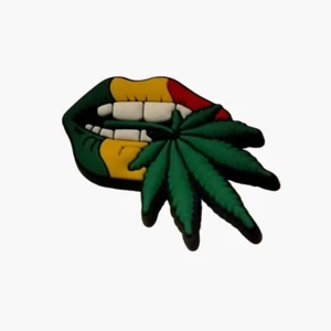 Zapato Cannabis Charm Rasta Labios Hierba Hoja Rojo Amarillo Verde - Imagen 1 de 3