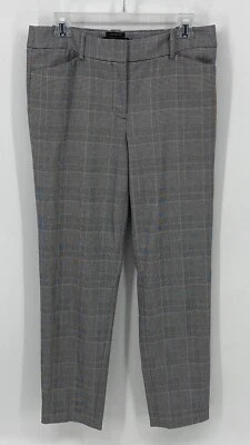 Talbots Hampshire Pants Gray W/pink Design Button Zip Size 6 Pockets - Image 1 of 4