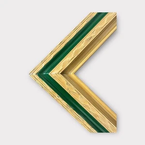 11 x 14 In Stock-Rustic style wood picture frame, NATURAL FINISH with GREEN - Picture 1 of 12