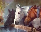 3 konie autorstwa Johna Fredericka Herringa sztuka vintage