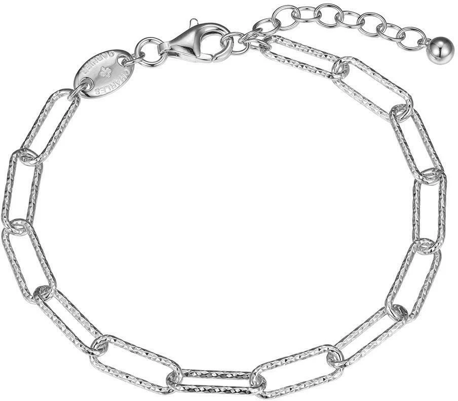 Brazalete de cadena con clip de plata esterlina talla diamante Charles Garnier de 6,75"+1,25" Foto 1 de 1