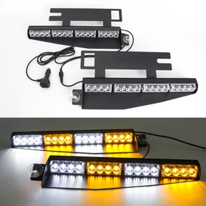 32 LED Dual Windshield Strobe Light Bar Car Truck Emergency Warning Advisor - Picture 1 of 12
