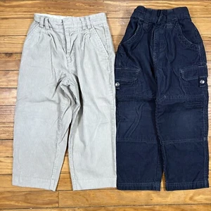 Lot of 2 Boys Corduroy Pants Size 5 Navy Khaki Van Huesen Healthtex V - Picture 1 of 5