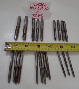 Tap Tools Mixed Lot 21 Taps Bay State Greenfield Ace Vintage 3/8" 1/4" HS GH3 - Picture 1 of 12