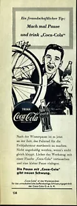 Coca Cola -- Mach mal Pause -- Fahrrad nach der Winterpause - Werbung von 1956 - - Bild 1 von 1