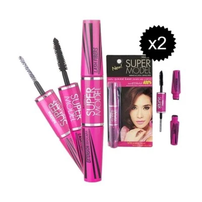 2 Mascarilla Mistine Super Model Miracle Lash Extension Impermeable Fibra Gruesa 5.5g Foto 1 de 4