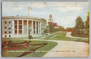 Postkarte Paseo Blick nach Norden von der Twelfth Street, Kansas City, Missouri - Bild 1 von 2