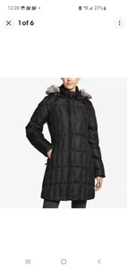 Eddie Bauer New w/ Tags Lodge Down Parka, Women XL TALL, 650 fill, Faux Fur Trim - Picture 1 of 16