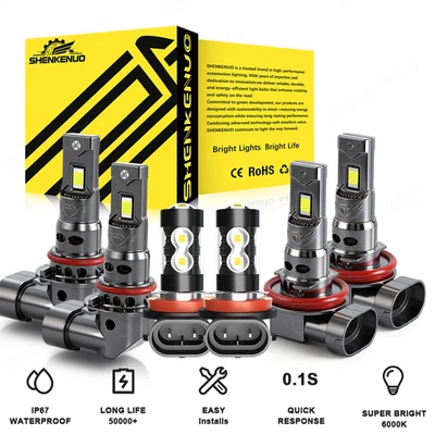 6X para Dodge RAM 1500 2500 3500 4500 2013 2014 2015 farol de LED e lâmpada de neblina - Imagem 1 de 4