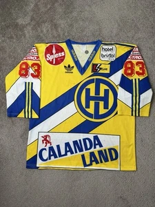 Rare 80s Mens Jersey Adidas NHL HC DAVOS Switzerland #83 Signature Player, Sz XL - Picture 1 of 14