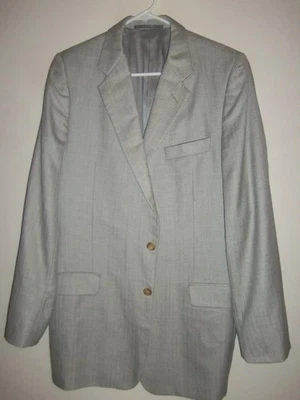 (BA330) BLAZER de cachemir Hickey Freeman COMPLETAMENTE lientado GRIS CLARO COMO NUEVO - 38 L Foto 1 de 4