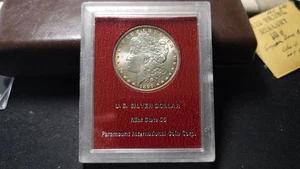 1899 P Morgan Silver Dollar $1 Vintage Paramount Holder CH-BU Better Date!! - Picture 1 of 8