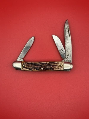 Cuchillo de 3 hojas vintage colonial usa stockman Foto 1 de 3