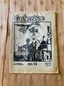 GAY SUNSHINE No 14 August 1972 SM Gay Lib Queer LGBTQ - Picture 1 of 2