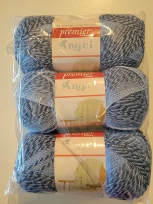 Premier Yarns Angel - Auto Sombreado - Azul Jean Baby - Lote de 3 - Nuevo en Bolsa Foto 1 de 3