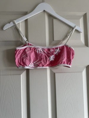 Sujetador Roxy Rosa Floral Bandeau Top - Talla 14 - Correas Ajustables - Y2K Vintage  Foto 1 de 4