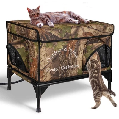 Heated Cat House for Outside, Upgrade Insulated & Weatherproof Heated Outdoor... - Image 1 of 4