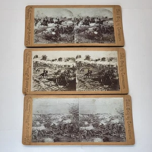 3 tarjetas estereoscópicas antiguas de la Guerra Civil de Estados Unidos Webster Albee Gettysburg Bull Run - Imagen 1 de 9