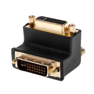 90 Degree Right Angled DVI 24+5 D DVI-I Digital Dual Link Male To Female Adapter - Photo 1/8