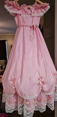 Винтажный танец очарование принцесса Antebellum обруч платье розовый девочек размер 7 - Изображение 1 из 4