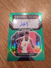 Justin Edwards 2023 Prizm Draft Picks Sensational Signatures Green Prizm Auto