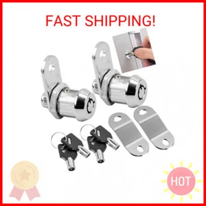 2 Pack RV Storage Locks 5/8" Keyed Alike, File Cabinet Tool Box Lock with 4 Keys - Picture 1 of 2