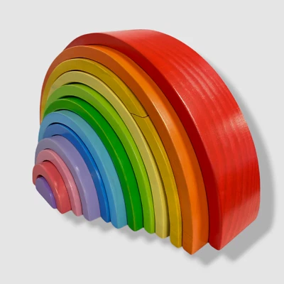 Bigjigs Toys Madera Apilable Arco Iris Grande Juego de 12 Piezas Foto 1 de 4