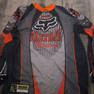 BMX SFX Fox Airtime Racing Team Mens Jersey L Long Sleeve Black Gray  - Picture 1 of 11