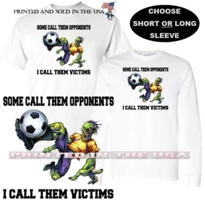 Camiseta de dibujos animados personalizada del equipo zombie de fútbol víctima no oponente - Imagen 1 de 4