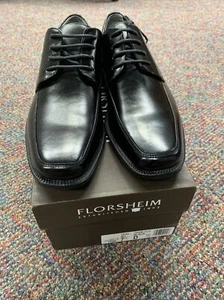 Florsheim schwarz Forum MC Toe Herren Leder Elegant Spitze Komfort Oxford Schuh 7,5 D - Bild 1 von 9