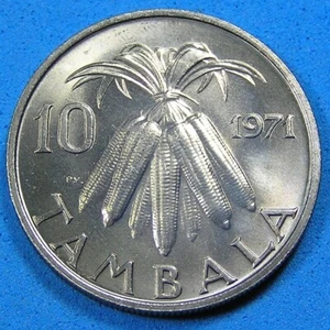 Malawi 10 Tambala Coin 1971 Lustrous UNC, KM-10.1 Bundled Corncob, Combined S/H - Picture 1 of 2