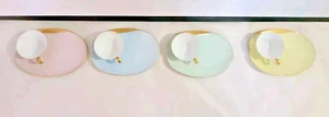 Noritake Multi -Color w/Gold Snack Set Luncheon Plate Teacup Lot of 4 Sets - Picture 1 of 7