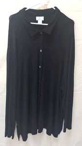 The Travel Collection Womens Cardigan Top 3X Long Sleeve Button Front Acetate - Picture 1 of 5
