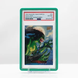 Marvel 1994 Marvel Masterpieces Hulk 2099 Firme lamina d'oro #51 PSA 6 - Foto 1 di 4