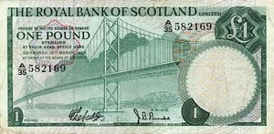 Banknote Scotland (Royal Bank of Scotland) 1 Pound 1969 P329a - Picture 1 of 2