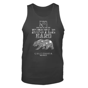 #1 Canotta grafica HUSTLE HARD CALIFORNIA CALI BEAR - Foto 1 di 6