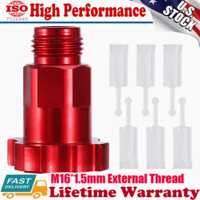 Adaptador conector taza pistola pulverizadora M16*1,5 mm rosca externa roja universal Foto 1 de 4