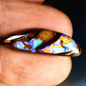 Cabujón de lujo de 12,73 quilates (27 x 8 mm) multicolor ópalo de roca coroit australiano - Imagen 1 de 2