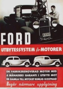 Póster original vintage de motores de automóvil Ford 1935 - Imagen 1 de 1