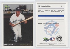 1991 Classic Best St Catherines Blue Jays Craig Quinlan #10