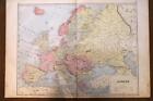 1897 RARE ANTIQUE CRAM RAILROAD ATLAS MAP OF EUROPE