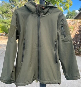 3 Swords Olive Drab Green Softshell Tactical Fleece Combat Unisex Jacket - L - Picture 1 of 10