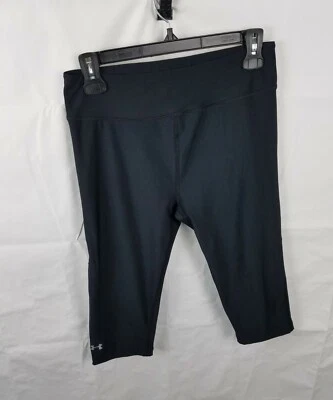 Under Armour Leggings Womens M Black UA Compression Crop Capri Active 1258546 - Image 1 of 4