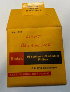 KODAK WRATTEN GELATIN FILTER NO. 81D 3" /7.6cm Square opened - Picture 1 of 2