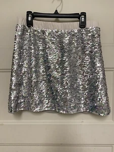 J.Crew Skirt Youth Crew Cuts girls junior silver sequin skirt  16 - Picture 1 of 6