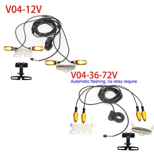 Ebike Electric Bicycle 12V 36V-72V Head&Tail light Turn Signal Light Set&Bracket - Picture 1 of 15